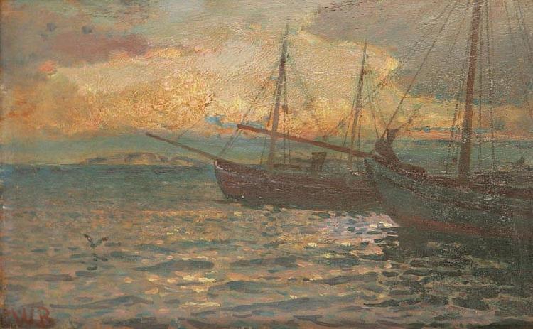 Carl Wilhelm Barth Aften ved Grundsund Sweden oil painting art
